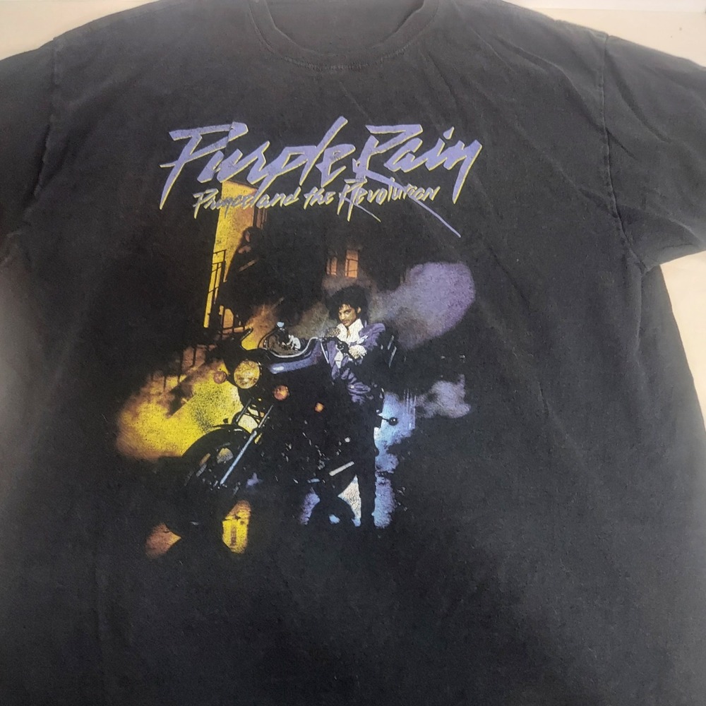 Prince Purple Rain‎ T-Shirt Graphic Tee Band Music Black Mens XL